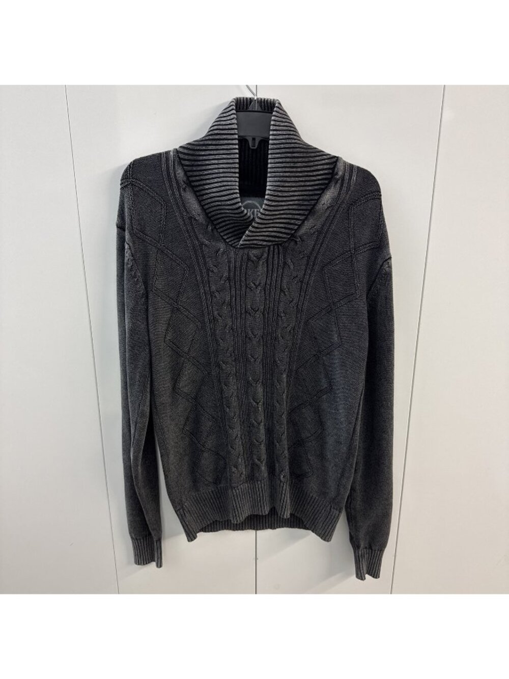 BKE Buckle Mens‎ Cowl Knit Neck Sweater Gray Size Medium Y2K sweater